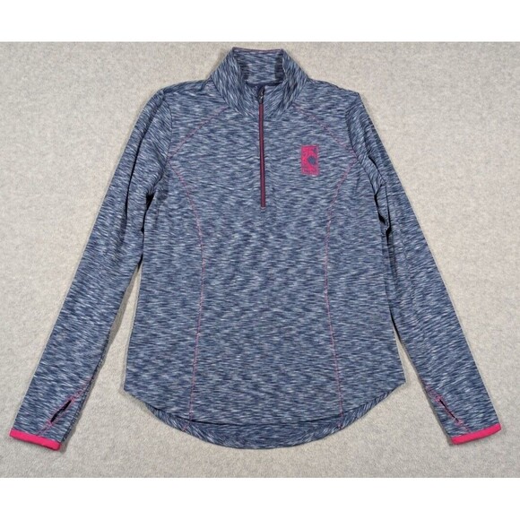 Zero Restrictions Women Top Medium Shae Zip Mock Spaced Dyed Knit UPF 50 Popover - Picture 1 of 16